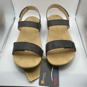 SPENCO Milan Total Support Orthopedic Black Strap Sandal Size 8 New In Box